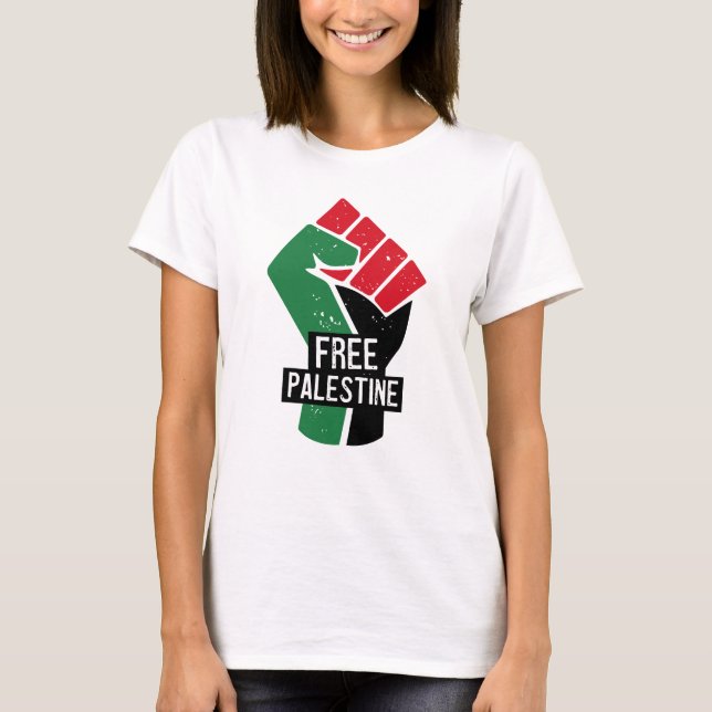 Free Palestine flag fist T-Shirt (Front)