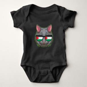 Free Palestine Flag Funny Palestinian Gaza Cat Baby Bodysuit