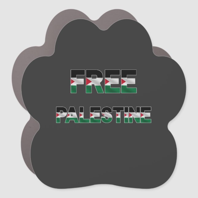 Free Palestine Flag Letters Unity Pride Freedom Car Magnet (Front)