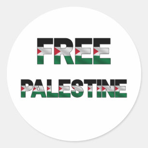 Free Palestine Flag Letters Unity Pride Freedom Classic Round Sticker