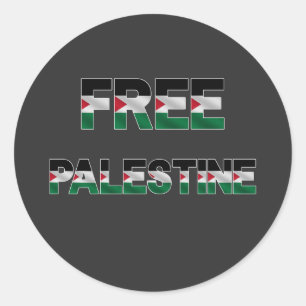 Free Palestine Flag Letters Unity Pride Freedom Classic Round Sticker