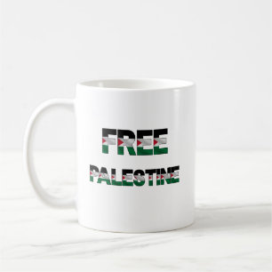 Free Palestine Flag Letters Unity Pride Freedom Coffee Mug
