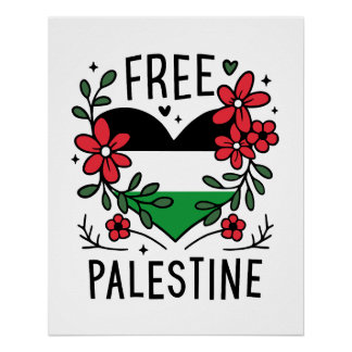 Free palestine flag poster