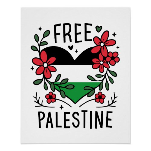 Free palestine flag poster