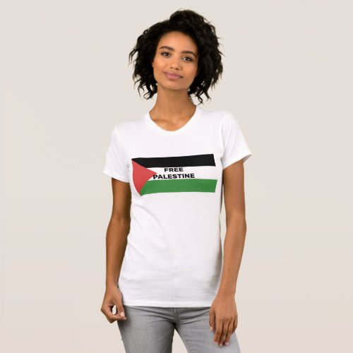 FREE PALESTINE FLAG RED BLACK GREEN WHITE T_Shirt