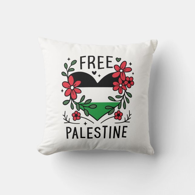 Free palestine flag throw pillow (Front)