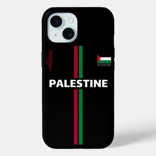 Free Palestine football  soccer _ flag map team iPhone 15 Case