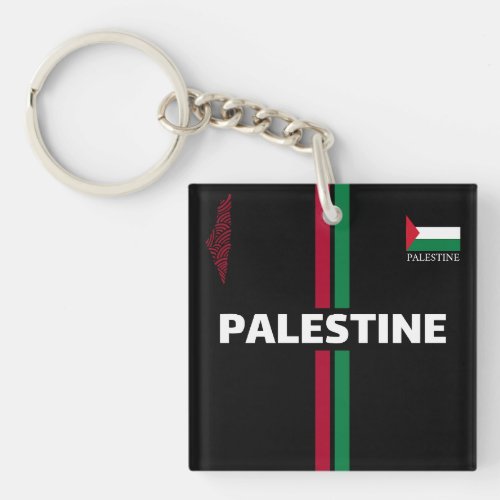 Free Palestine football  soccer _ flag map team Keychain