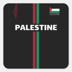 Free Palestine football soccer - flag map team Square Sticker