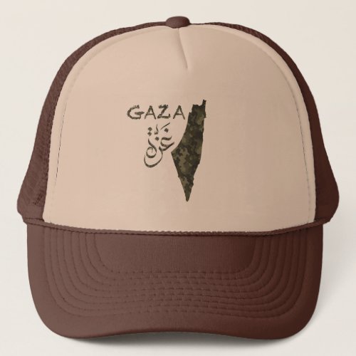 Free Palestine Free Gaza _ Camouflage design Trucker Hat