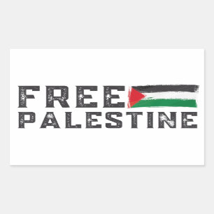 FREE PALESTINE, FREE GAZA PALESTINE RECTANGULAR STICKER