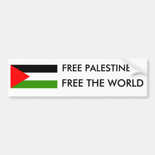 FREE PALESTINE FREE THE WORLD BUMPER STICKER