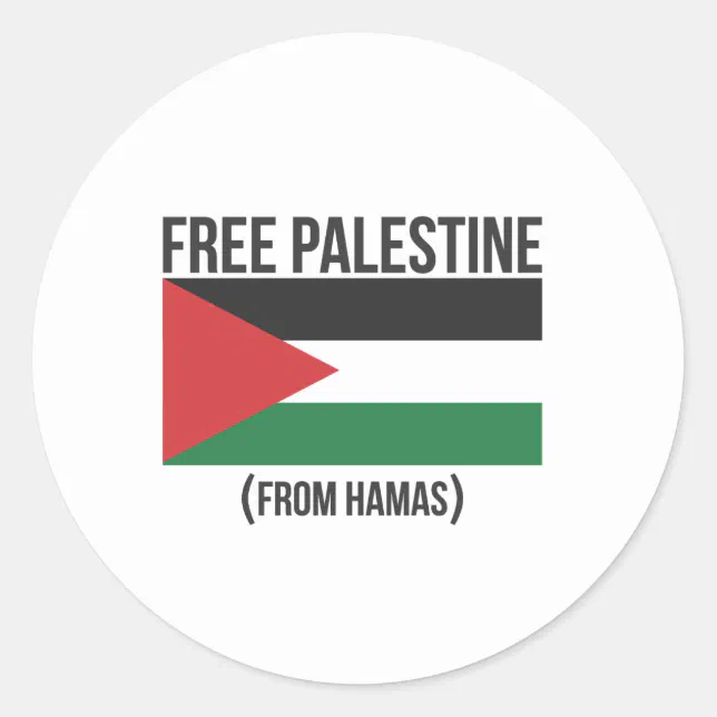 Free Palestine from Hamas Classic Round Sticker | Zazzle