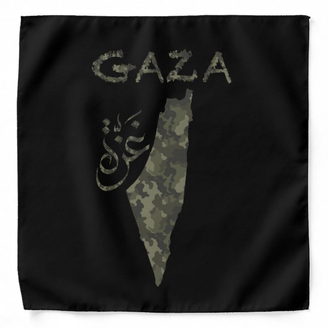 Free Palestine Gaza Bandana- Camouflage design Bandana (Front)