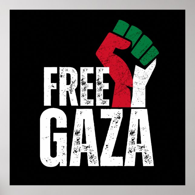 Free Palestine Gaza Flag - Freedom for Palestinian Poster (Front)