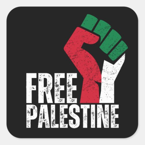 Free Palestine Gaza Flag _ Freedom for Palestinian Square Sticker