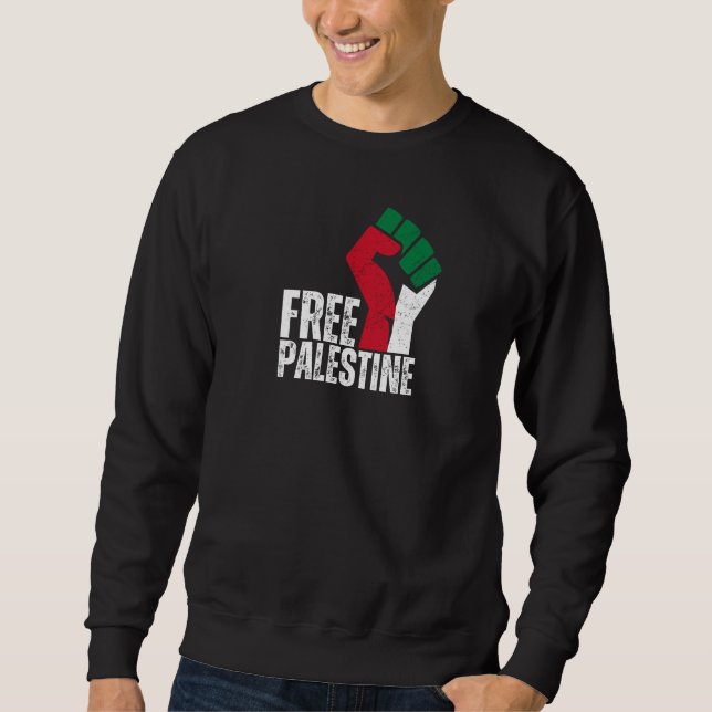 Free Palestine Gaza Flag - Freedom for Palestinian Sweatshirt (Front)