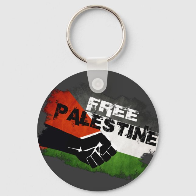 Free Palestine Grunge Flag Keychain (Front)