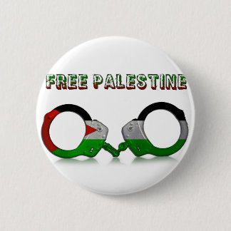 Free Palestine Handcuffs Pinback Button