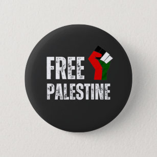 FREE PALESTINE handfist palestine flag Button