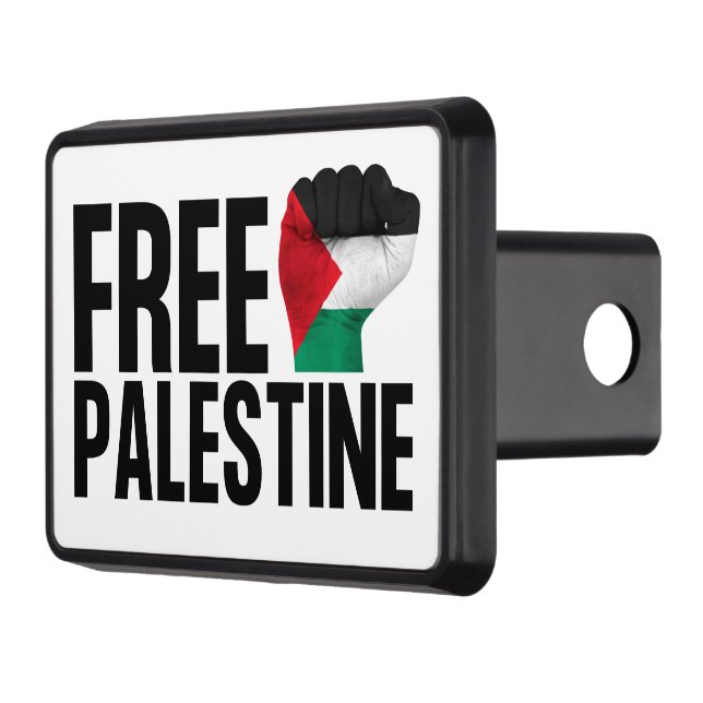 Free Palestine Handfist Palestinian Flag Bold Hitch Cover (Left)