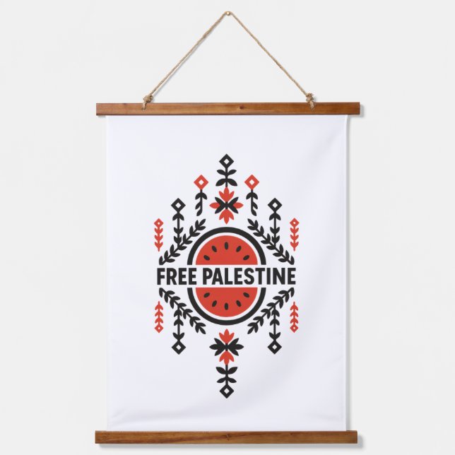 Free Palestine Hanging Tapestry (Front)