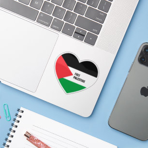 "Free Palestine" Heart Shaped Sticker