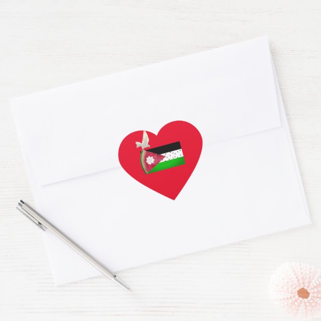 Free Palestine Heart  Sticker (Envelope)
