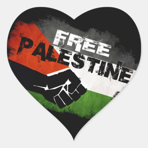 Free Palestine Heart Stickers