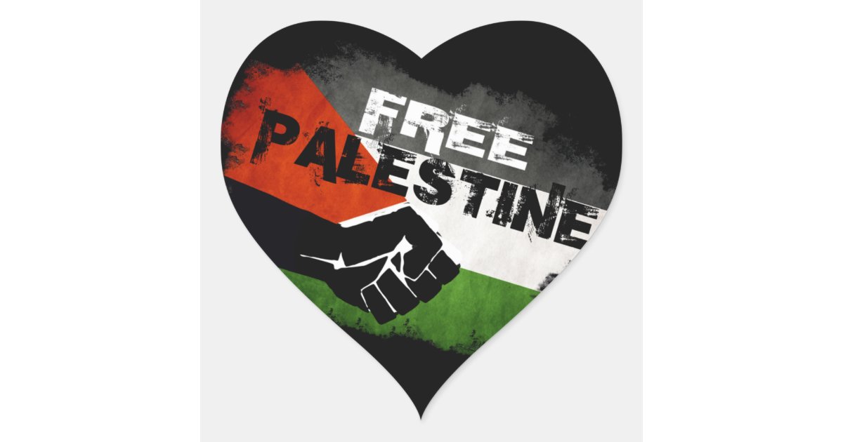 Free Palestine Heart Stickers