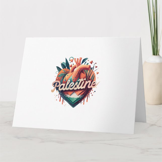 Free Palestine, i stand with palestine, Support Pa Card (Front)