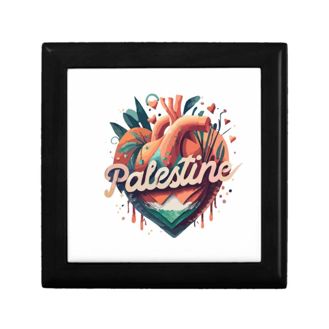 Free Palestine, i stand with palestine, Support Pa Gift Box (Front)