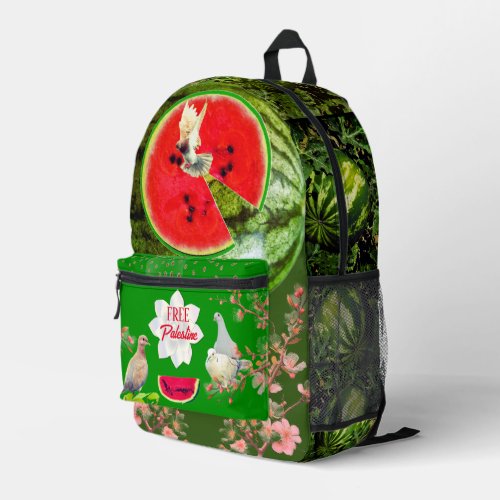 Free Palestine Inspiration Watermelon Jasmine Hope Printed Backpack