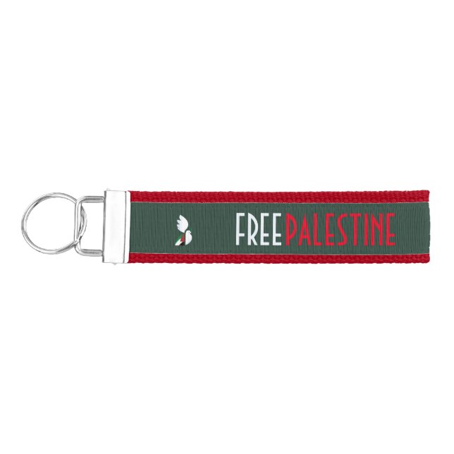 Free Palestine Keychain – Solidarity Wrist Strap  (Keys on Left)