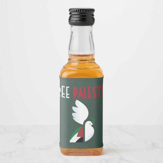 Free Palestine Liquor Bottle Label – Peace (Front)