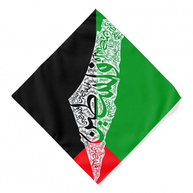 Free Palestine map and flag فلسطين Bandana (Front)