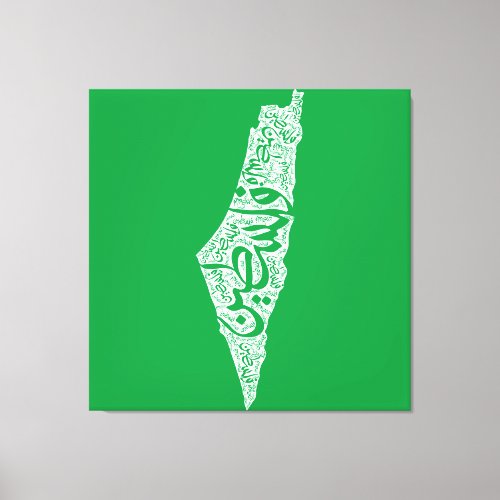 Free Palestine map and flag فلسطين Canvas Print