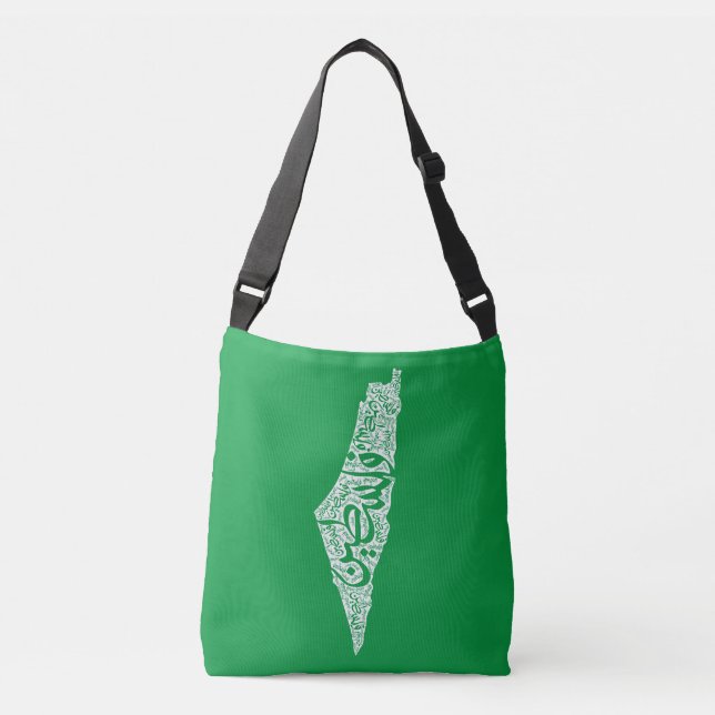 Free Palestine map and flag فلسطين Crossbody Bag (Front)