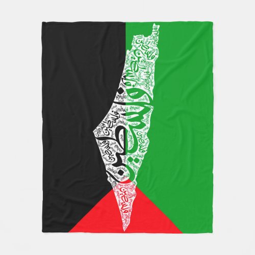 Free Palestine map and flag فلسطين Fleece Blanket