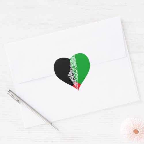 Free Palestine map and flag فلسطين Heart Sticker