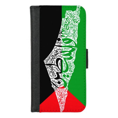 Free Palestine map and flag فلسطين iPhone 87 Wallet Case