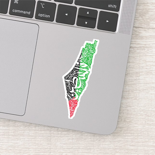 Free Palestine map and flag فلسطين Sticker (Detail)