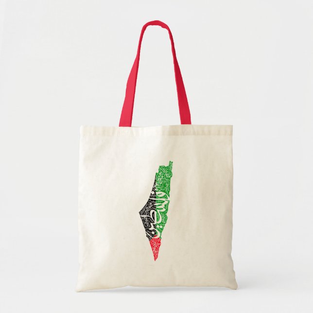 Free Palestine map and flag فلسطين Tote Bag (Front)