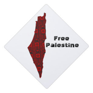 Free Palestine Map Graduation Cap Topper