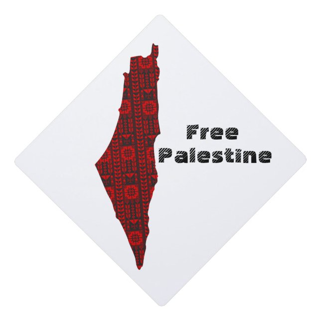 Free Palestine Map Graduation Cap Topper (Front)