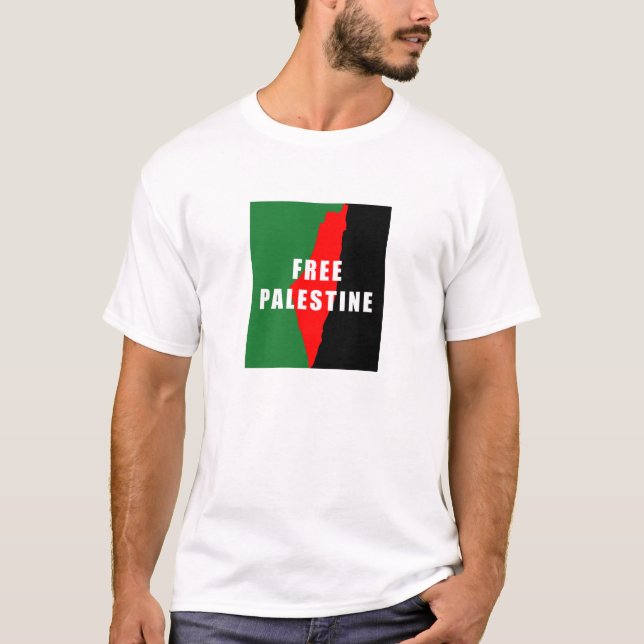 Free Palestine Map Mens TShirt (Front)