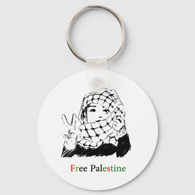 Free Palestine medal Keychain (Front)