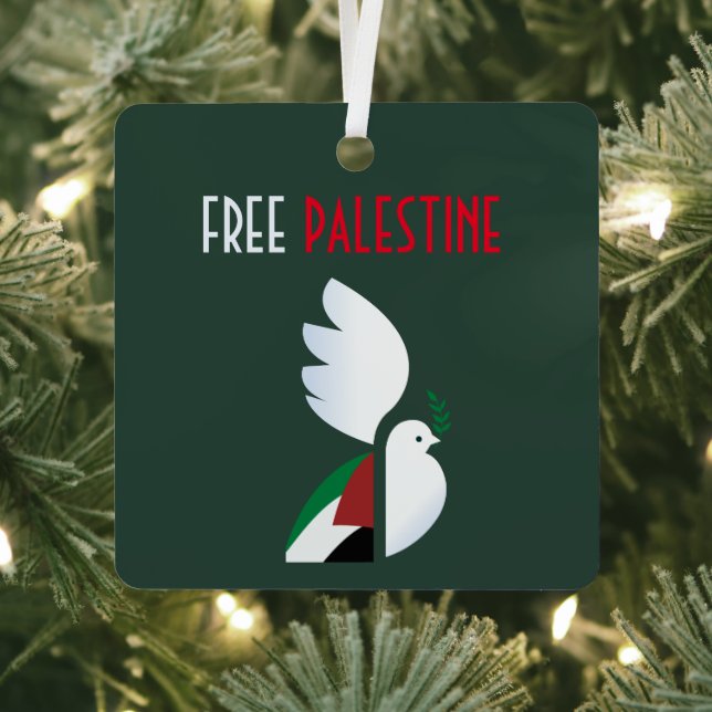 Free Palestine Metal Ornament – Peace & Solidarity (Insitu)
