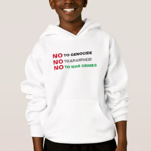 FREE PALESTINE NO TO GENOCIDE APARTHEID WAR CRIMES HOODIE