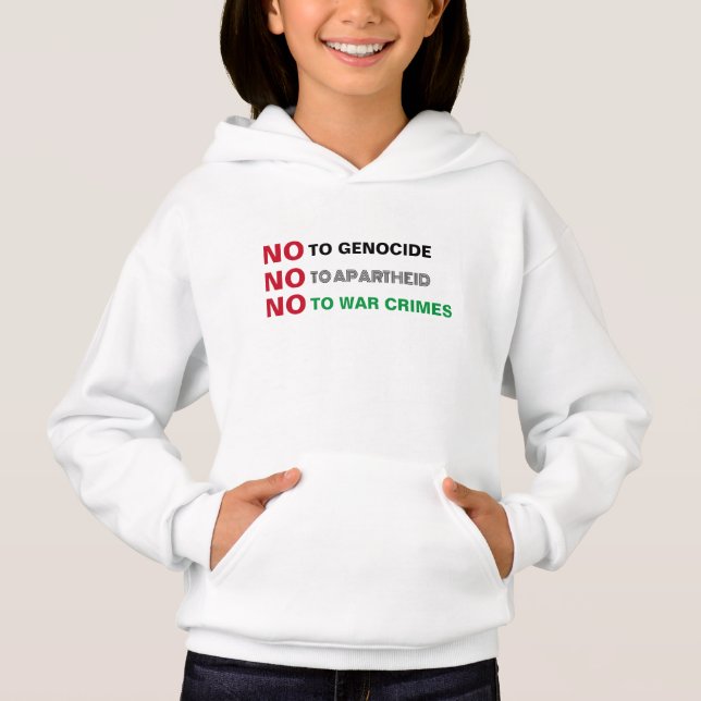 FREE PALESTINE NO TO GENOCIDE APARTHEID WAR CRIMES HOODIE (Front)